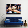 Baseball Bat Hitting Ball Multi Panel Canvas Wall Art