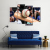 Baseball Bat Hitting Ball Multi Panel Canvas Wall Art