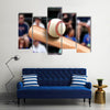 Baseball Bat Hitting Ball Multi Panel Canvas Wall Art