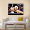 Baseball Bat Hitting Ball Multi panel canvas wall art