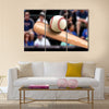 Baseball Bat Hitting Ball Multi panel canvas wall art