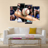 Baseball Bat Hitting Ball Multi panel canvas wall art