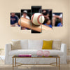 Baseball Bat Hitting Ball Multi panel canvas wall art