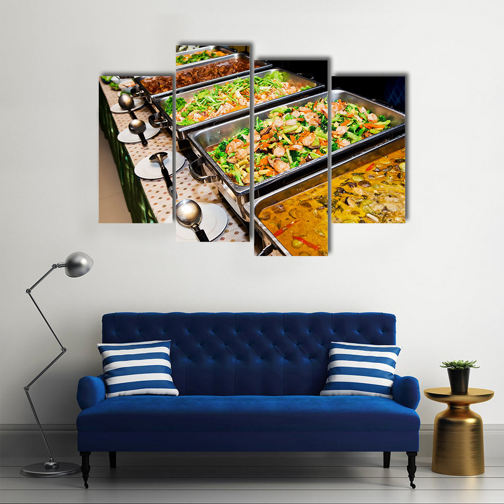 Food buffet in the Thailand Multi panel canvas wall art