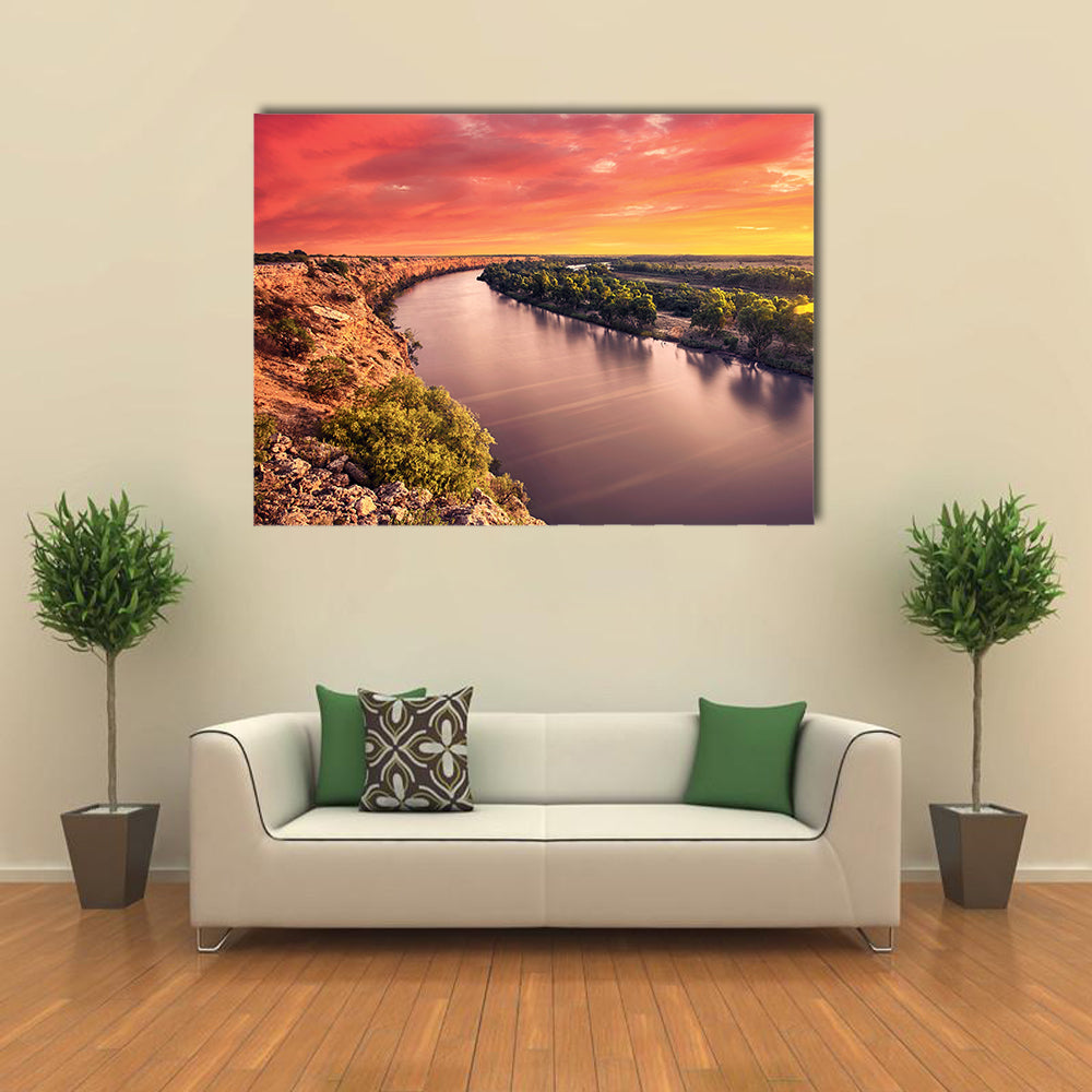 A stunning sunset on the River Murray multi panel canvas wall art