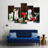 Christmas drinks, alcoholic beverages and cocktails in glasses Multi panel canvas wall art