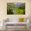 Village in Flam Norway nature and travel background multi panel canvas wall art