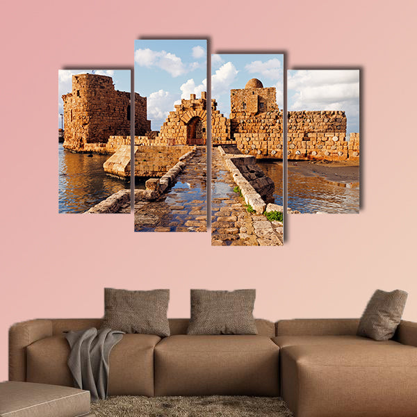 Sidon Sea Castle, Sidon, Lebanon multi panel canvas wall art