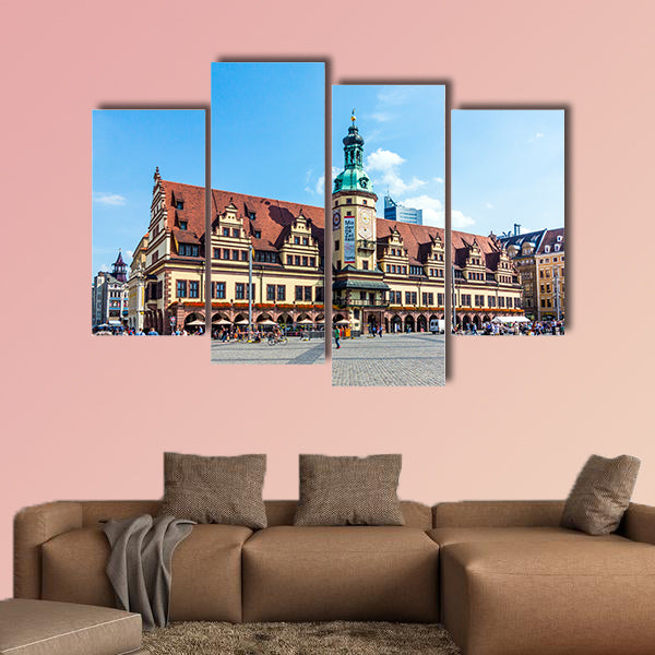 At old Town Hall in Leipzig, Germany multi panel canvas wall art