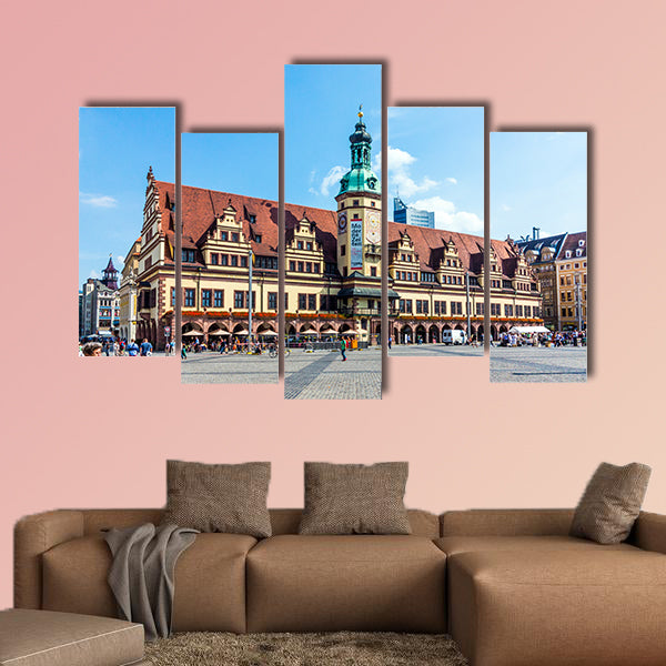 At old Town Hall in Leipzig, Germany multi panel canvas wall art