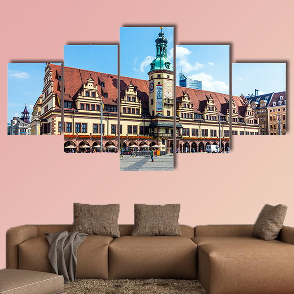 At old Town Hall in Leipzig, Germany multi panel canvas wall art