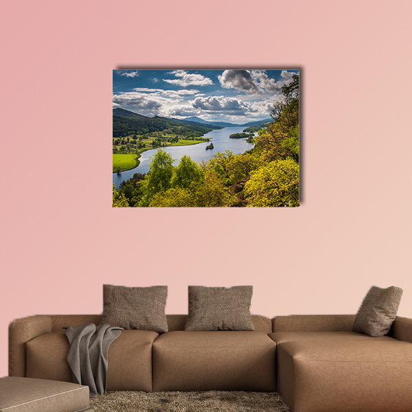 Queens View near Pitlochry, Scotland looking west multi panel canvas wall art