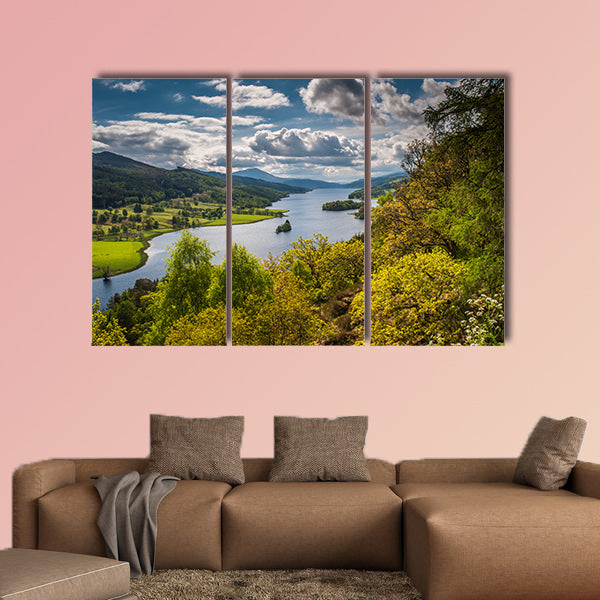 Queens View near Pitlochry, Scotland looking west multi panel canvas wall art