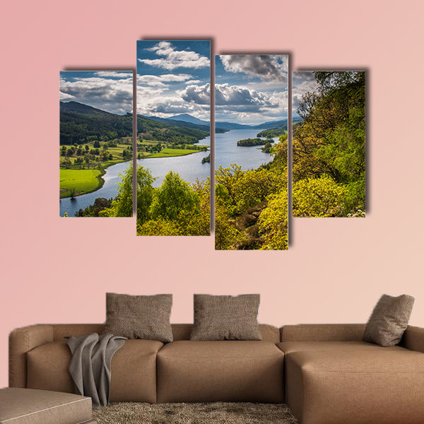 Queens View near Pitlochry, Scotland looking west multi panel canvas wall art