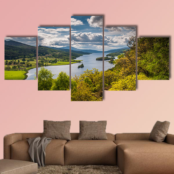 Queens View near Pitlochry, Scotland looking west multi panel canvas wall art