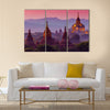 Ancient temple in Bagan after sunset , Myanmar Multi panel canvas wall art