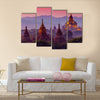 Ancient temple in Bagan after sunset , Myanmar Multi panel canvas wall art