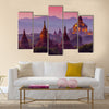 Ancient temple in Bagan after sunset , Myanmar Multi panel canvas wall art