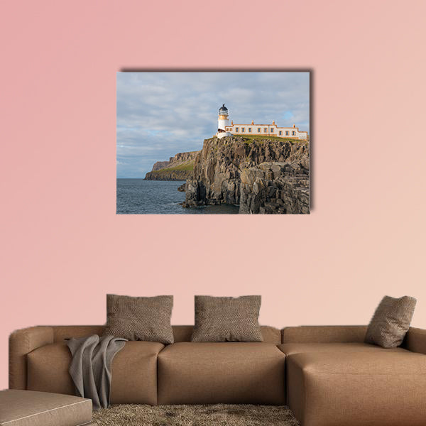 Lighthouse on the cliffs of Neist Point, a famous landmark wall art