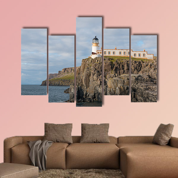 Lighthouse on the cliffs of Neist Point, a famous landmark wall art