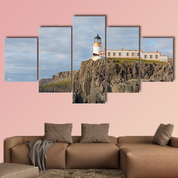 Lighthouse on the cliffs of Neist Point, a famous landmark wall art