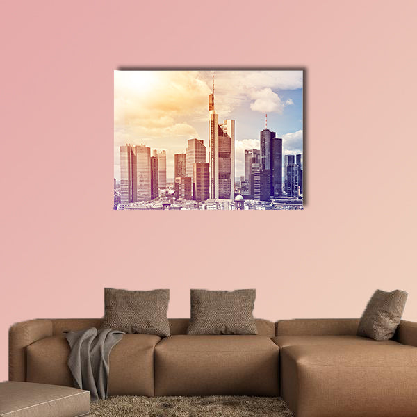 Aerial view of the city center of Frankfurt am Main in Germany wall art