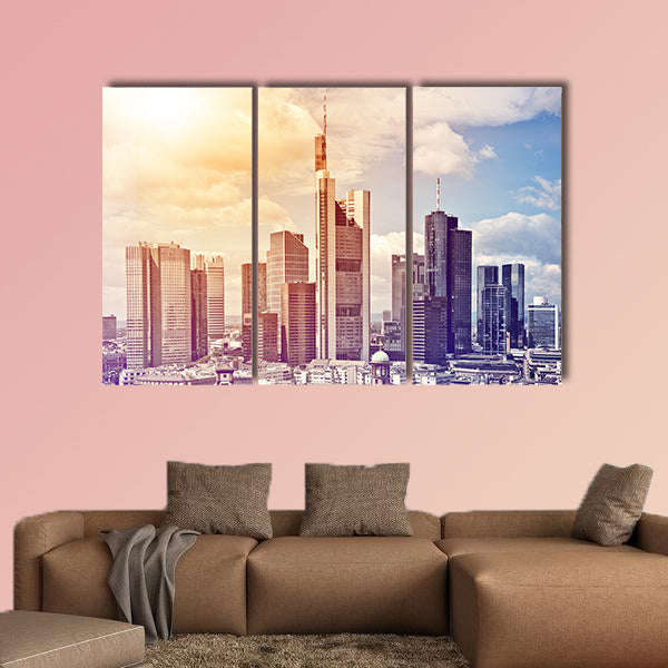 Aerial view of the city center of Frankfurt am Main in Germany wall art