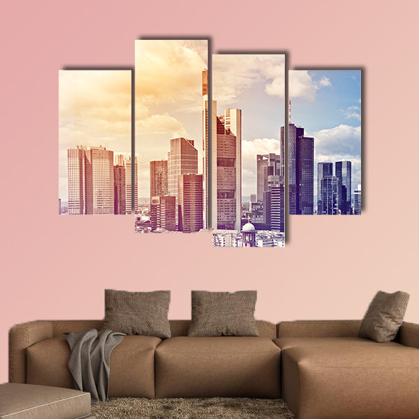 Aerial view of the city center of Frankfurt am Main in Germany wall art