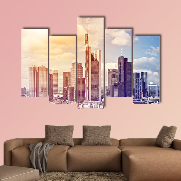 Aerial view of the city center of Frankfurt am Main in Germany wall art