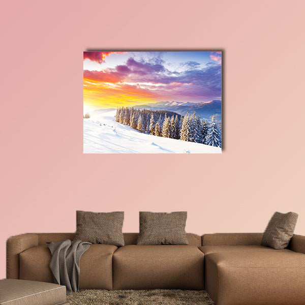 Fantastic morning mountain landscape, multi panel canvas wall art