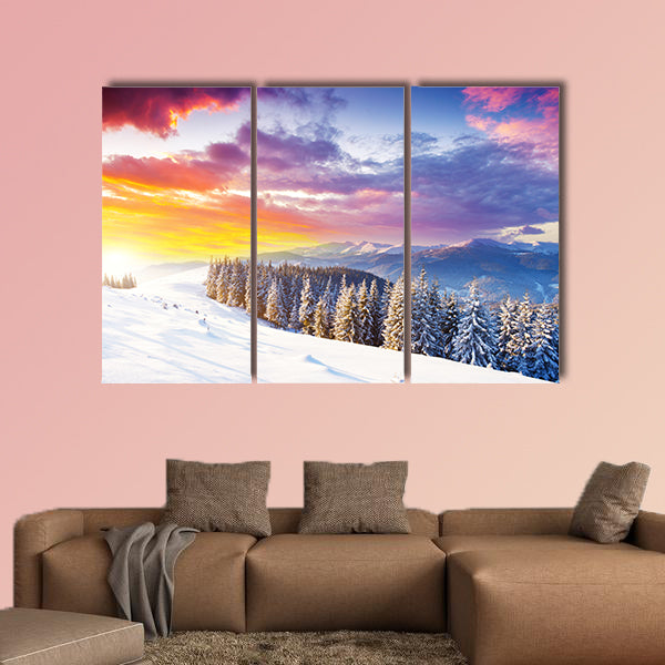 Fantastic morning mountain landscape, multi panel canvas wall art