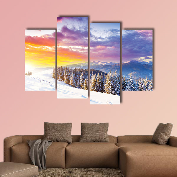 Fantastic morning mountain landscape, multi panel canvas wall art