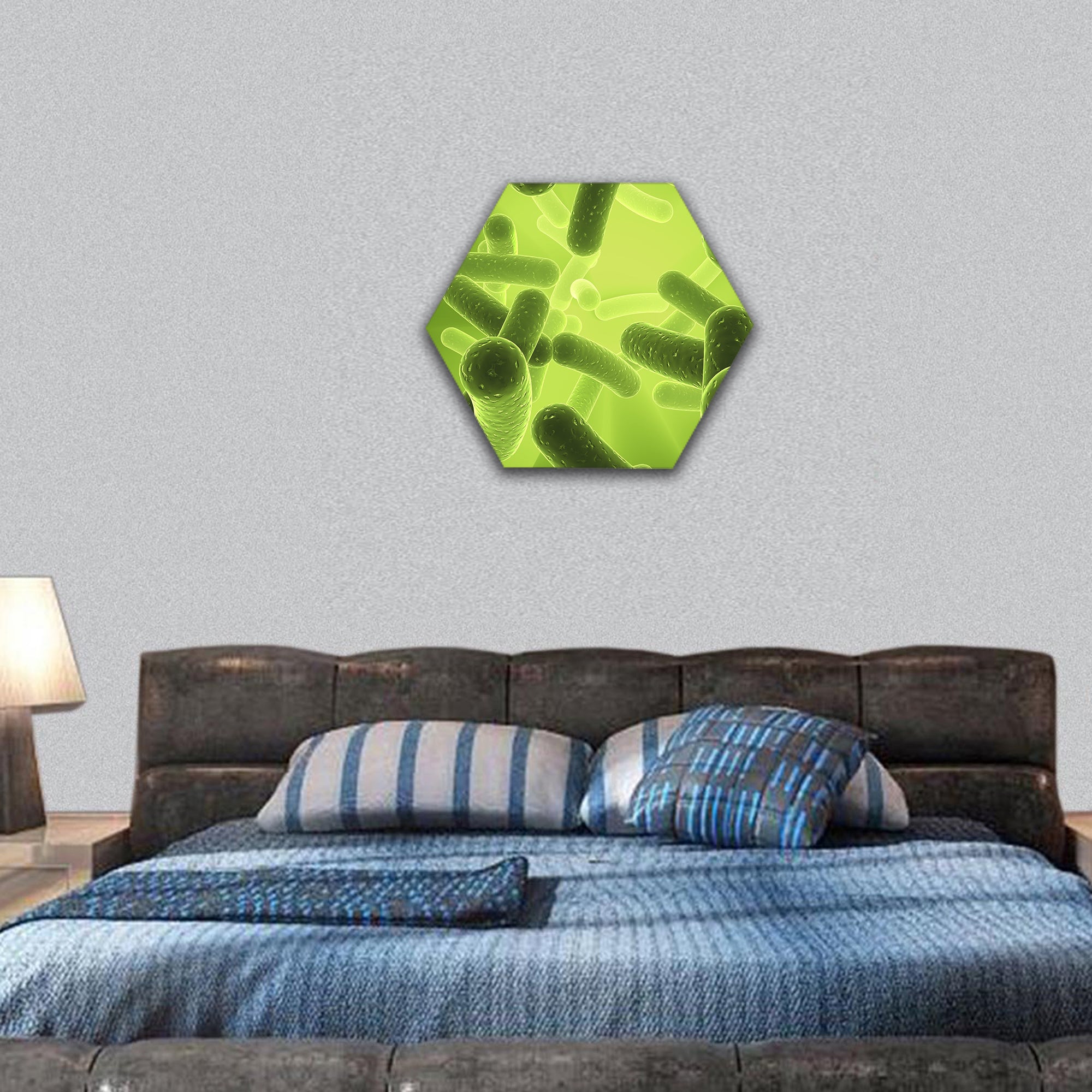 bacteria hexagonal canvas wall art