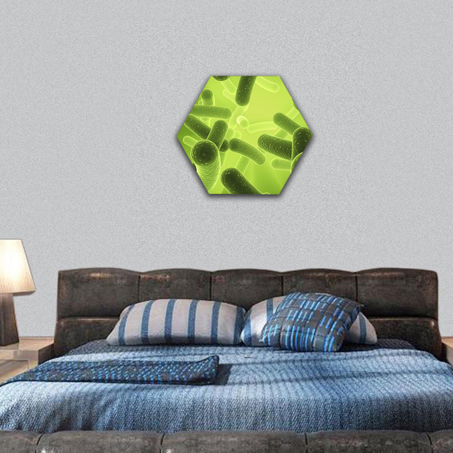 bacteria hexagonal canvas wall art