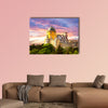 Fairy Palace against sunset sky in Sintra, Portugal multi panel canvas wall art