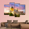 Fairy Palace against sunset sky in Sintra, Portugal multi panel canvas wall art