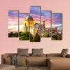 Fairy Palace against sunset sky in Sintra, Portugal multi panel canvas wall art