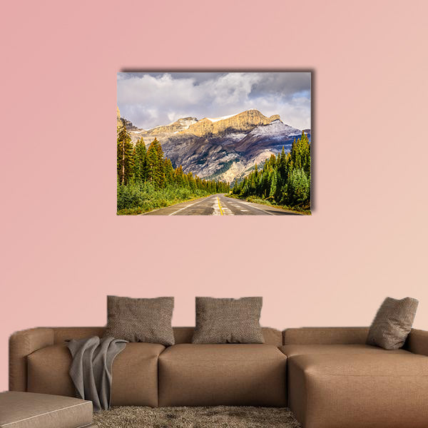 Scenic view of the road on Ice fields parkway, Canadian Rockies, multi panel canvas wall art