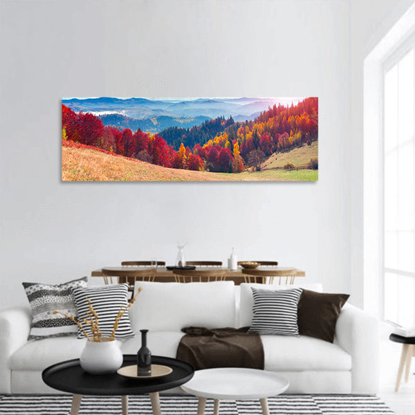 Landscape in Carpathian mountains Sokilsky ridge, Ukraine panoramic canvas wall art