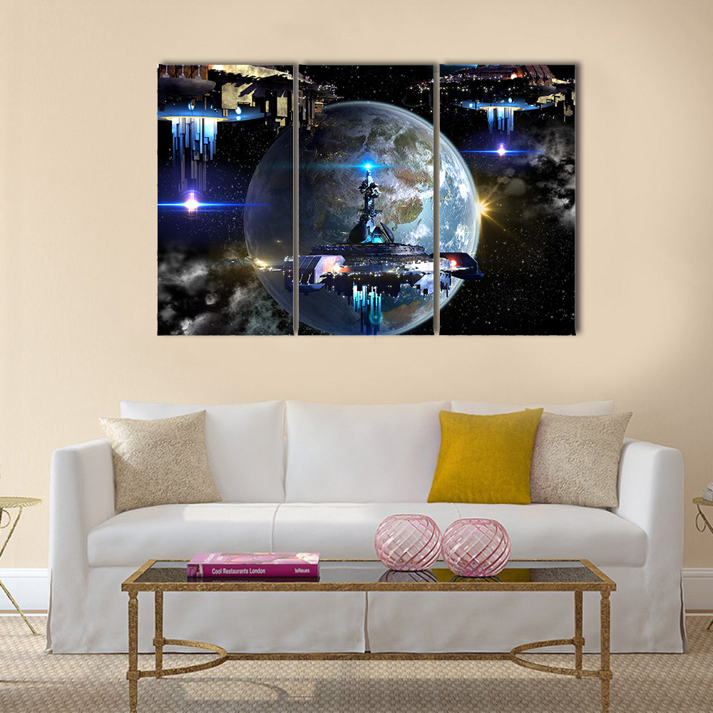 Imaginary Interstellar Deep Space Travel Multi Panel Canvas Wall Art