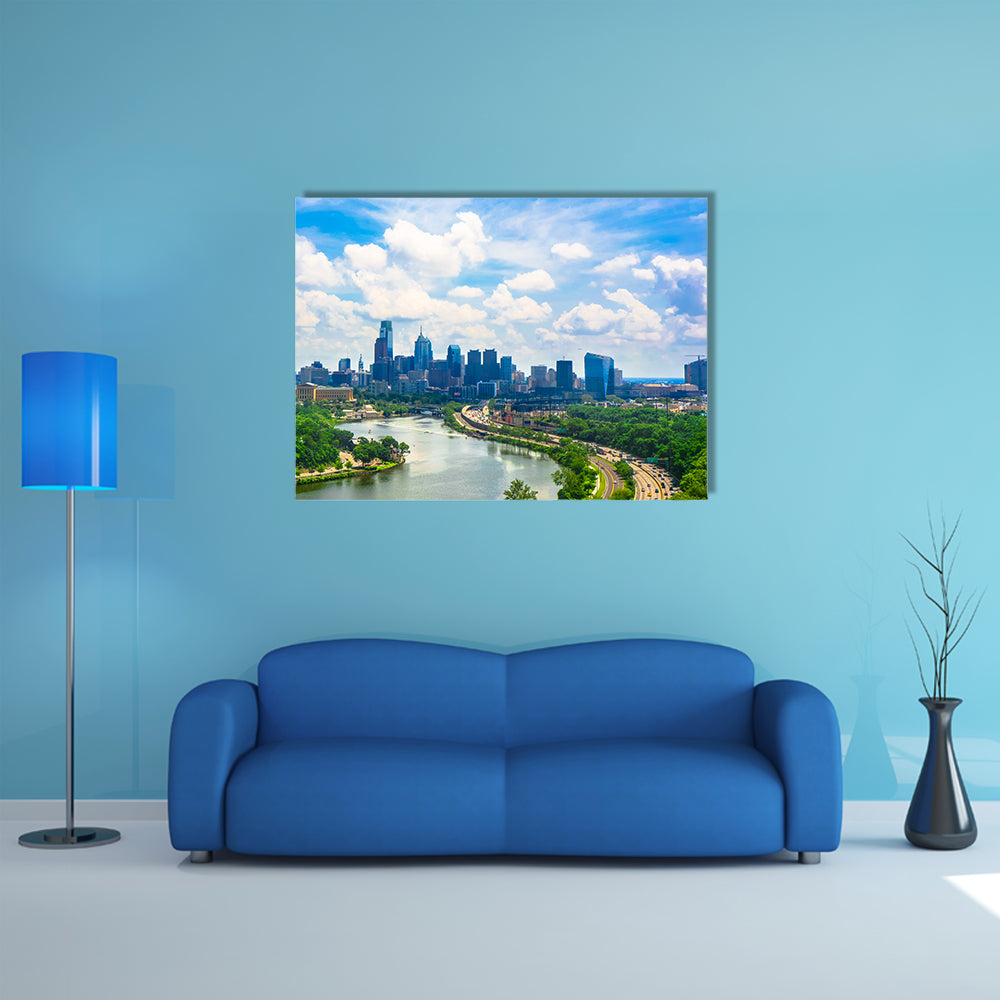 Most beautiful view of Philadelphia view multi panel canvas wall art