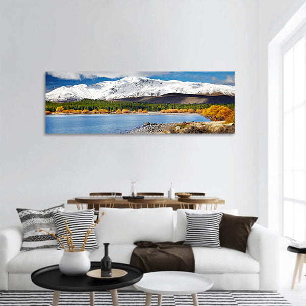 Mountain landscape, Lake Tekapo, New Zealand panoramic canvas wall art