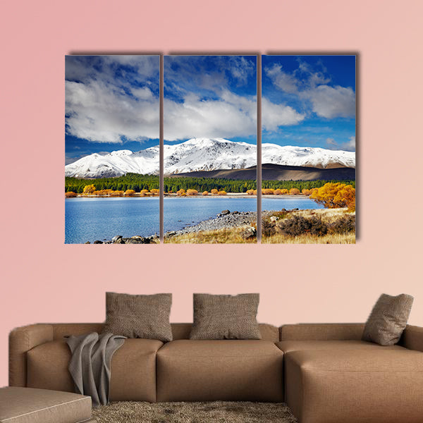 Mountain landscape, Lake Tekapo, New Zealand Multi panel canvas wall art