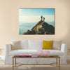 Two Female Hikers On Top Of The Mountain Enjoying Valley View, Ben  A Multi Panel Canvas Wall Art