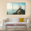 Two Female Hikers On Top Of The Mountain Enjoying Valley View, Ben  A Multi Panel Canvas Wall Art