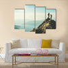 Two Female Hikers On Top Of The Mountain Enjoying Valley View, Ben  A Multi Panel Canvas Wall Art