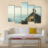 Two Female Hikers On Top Of The Mountain Enjoying Valley View, Ben  A Multi Panel Canvas Wall Art