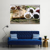 Traditional Chinese herbal medicine ingredients with not real hieroglyphs Multi panel canvas wall art