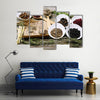 Traditional Chinese herbal medicine ingredients with not real hieroglyphs Multi panel canvas wall art