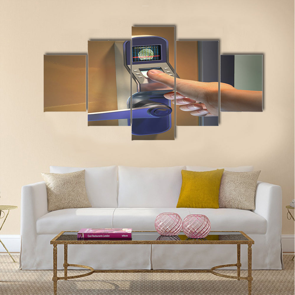 Fingerprint used as an identification method on a door lock Multi panel canvas wall art